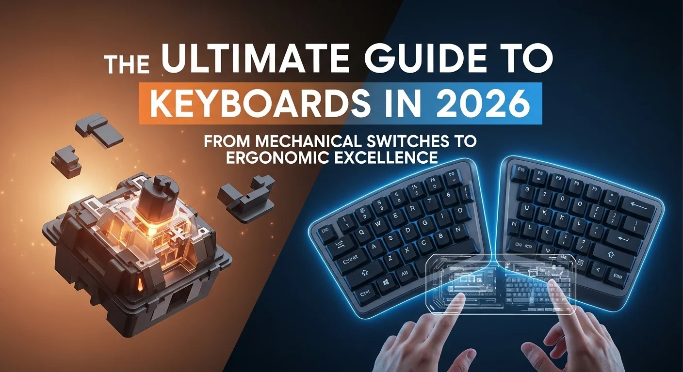 The Ultimate Guide to Keyboards in 2026 – Hero image featuring a premium mechanical keyboard