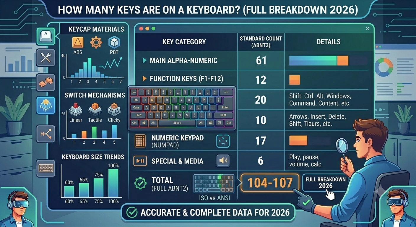 How many keys on a keyboard comparison 2026
